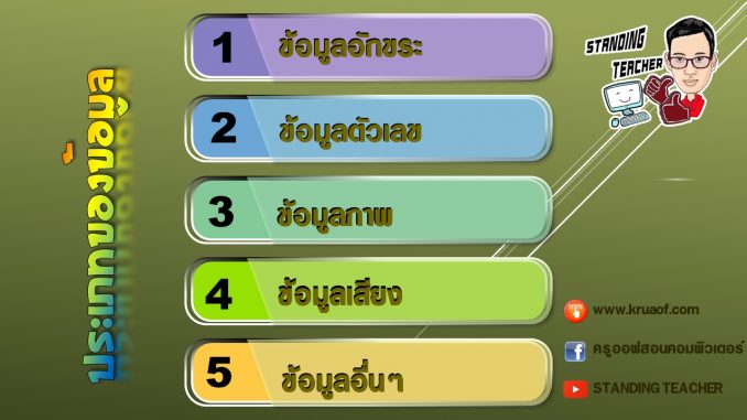 ประเภทของข้อมูล