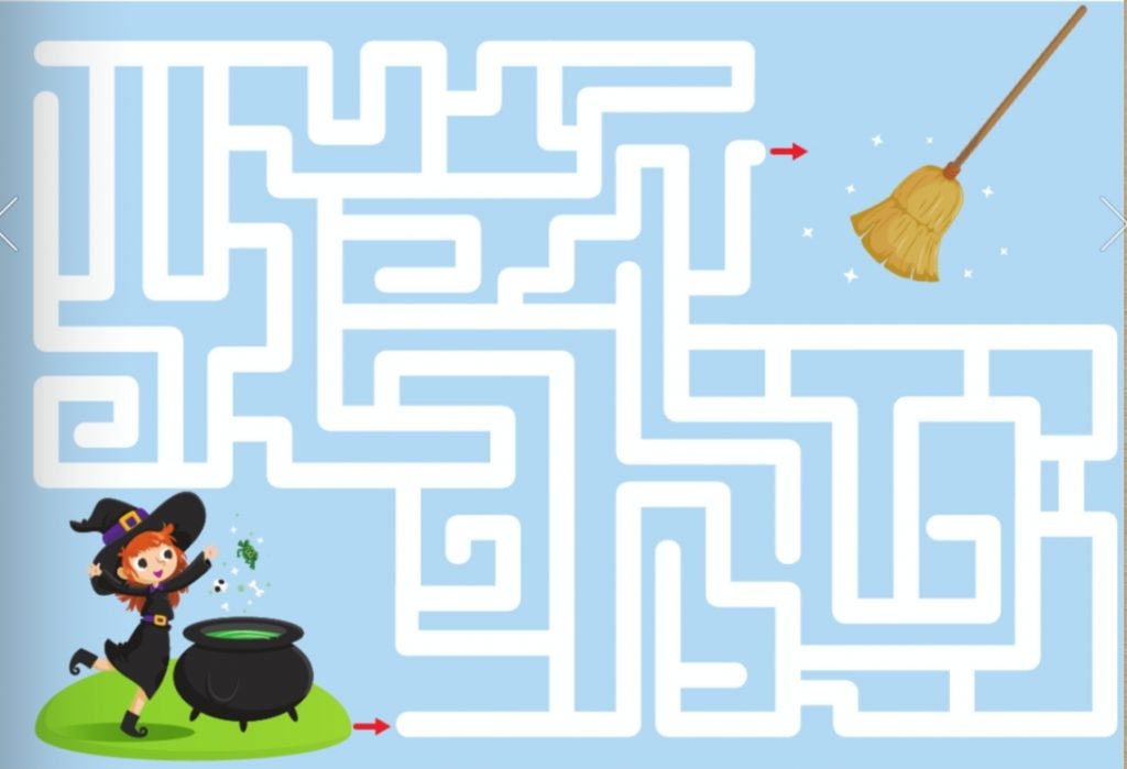 เกมส์เขาวงกต ช่วยแม่มดไปหาไม้กวาด 