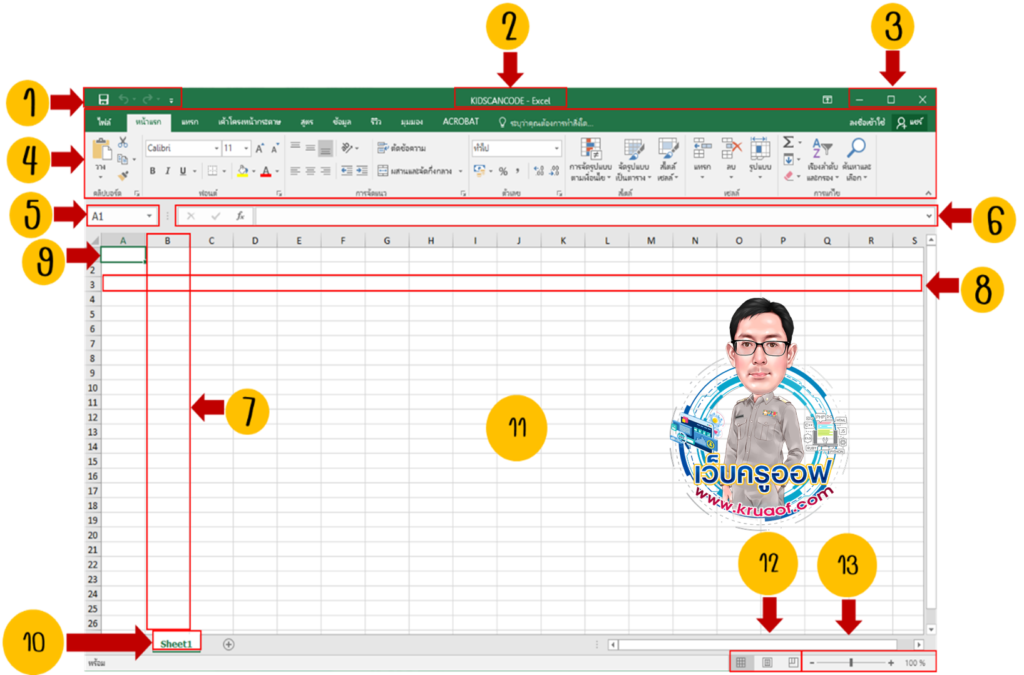 3.1.1 รู้จักกับโปรแกรมตารางคำนวณ Microsoft Excel 1 image 78