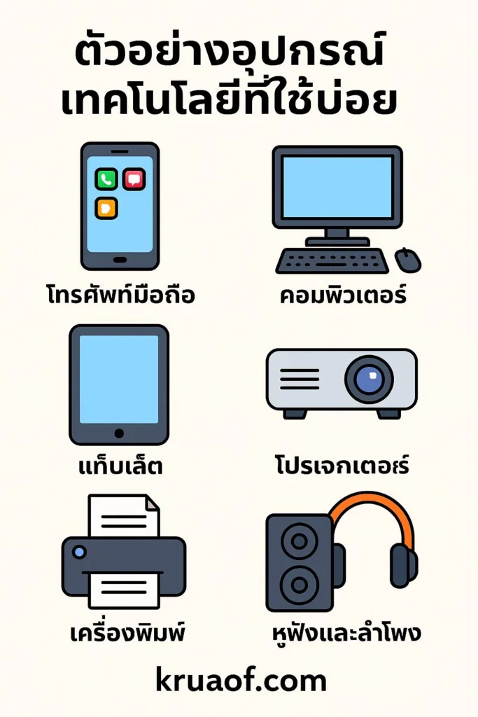 อุปกรณ์เทคโนโลยีที่ใช้บ่อย