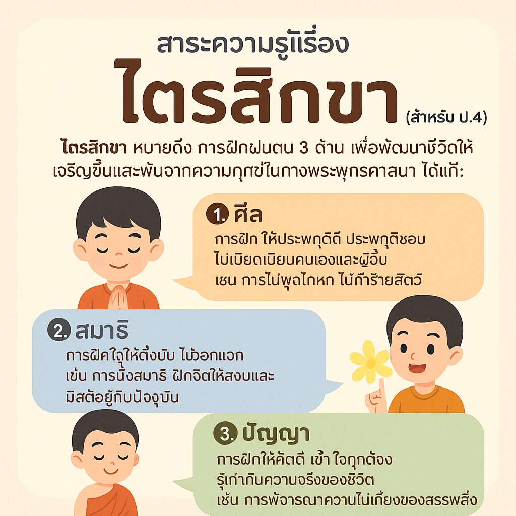 หน่วยที่ 3 หลักธรรมในพระพุทธศาสนา ป.4 2 ChatGPT Image 25 มิ.ย. 2568 09 58 47