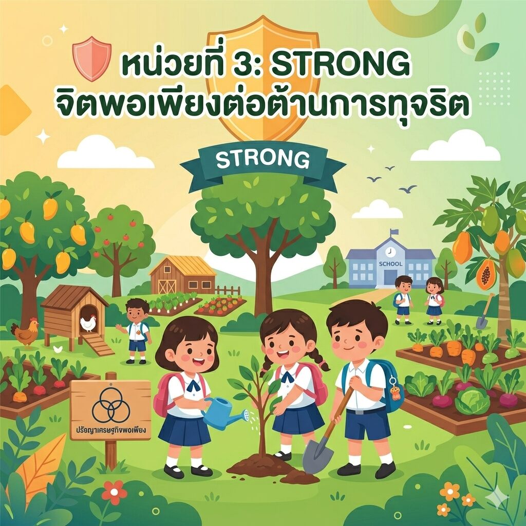 หน่วยที่ 3
STRONG / จิตพอเพียงต่อต้านการทุจริต