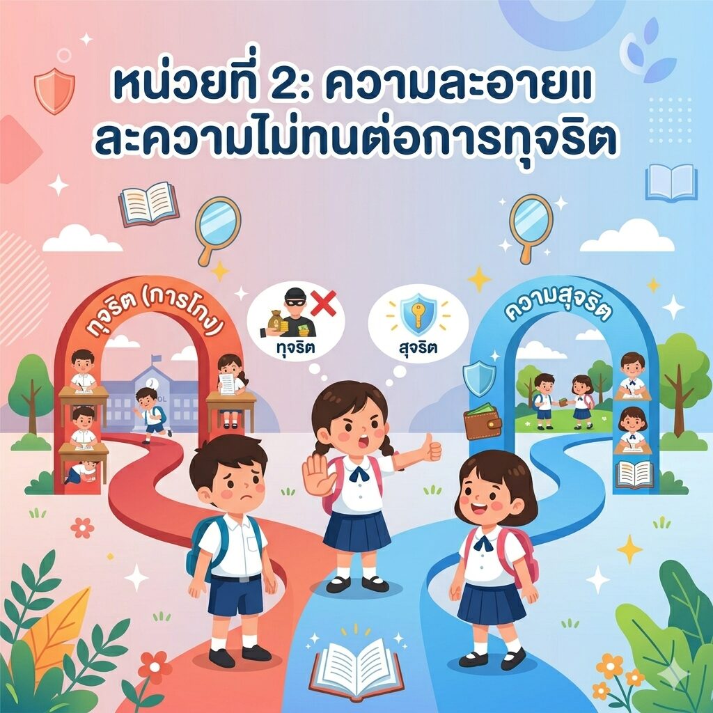 หน่วยที่ 2
ความละอายและความไม่ทนต่อการทุจริต