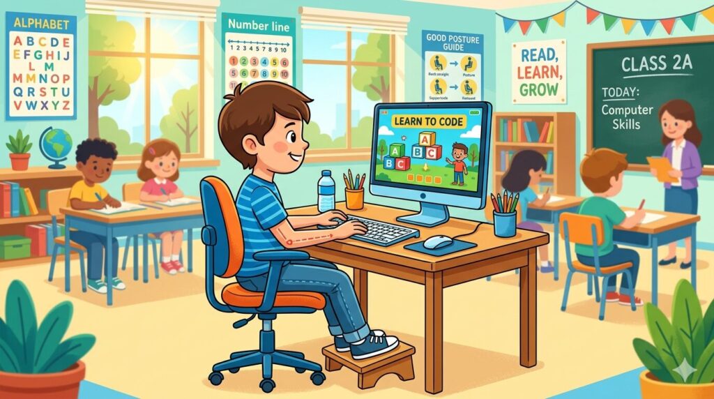 นักเรียนใช้คอมพิวเตอร์อย่างถูกวิธี