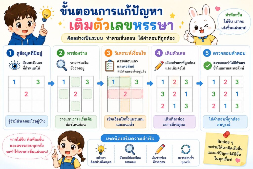 เติมตัวเลขหรรษา ป.5 ฝึกคิดเชิงตรรกะและการแก้ปัญหาอย่างเป็นระบบ 4 ChatGPT Image 18 มิ.ย. 2569 20 52 46