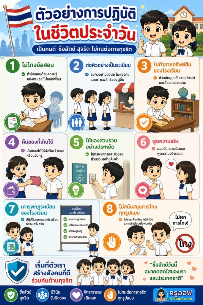 แนวทางการปฏิบัติตนเป็นผู้มีความละอายและความไม่ทนต่อการทุจริตในระดับประเทศ 3 ChatGPT Image 20 ก.ค. 2569 10 30 55