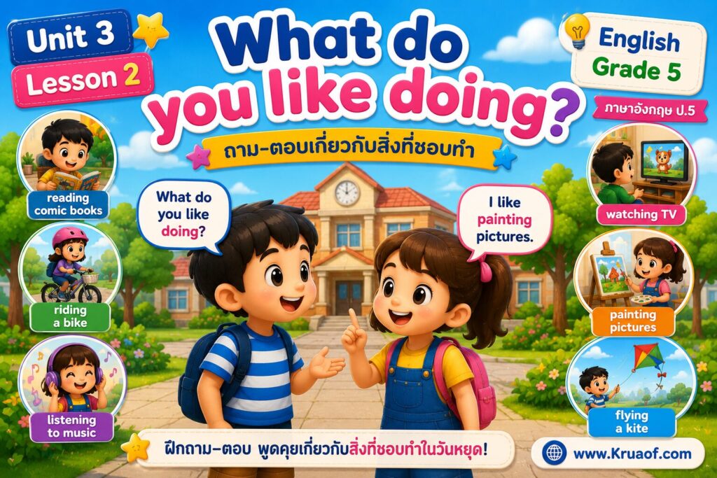 Unit 3 : At the Weekend (ป.5) 2 What do you like doing