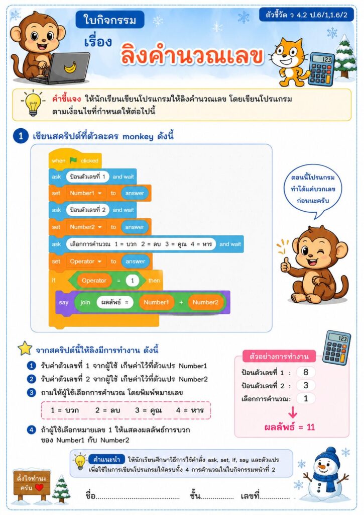 kruaof p6 ลิงคำนวณตัวเลข
