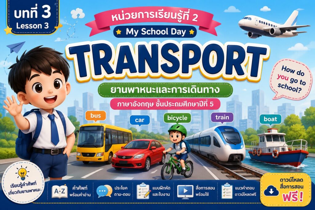 หน่วยการเรียนรู้ที่ 2 My School Day 3 unit3 Transport