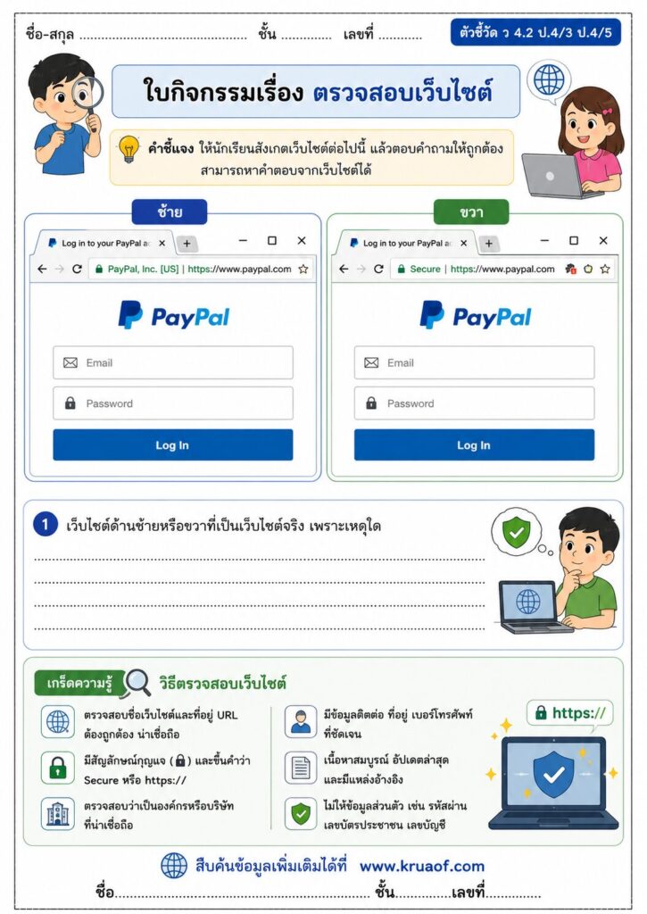 ตรวจสอบเว็บไซต์