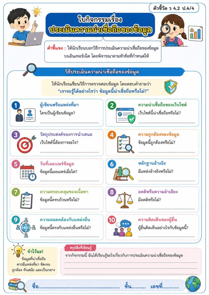 ประเมินความน่าเชื่อถือ