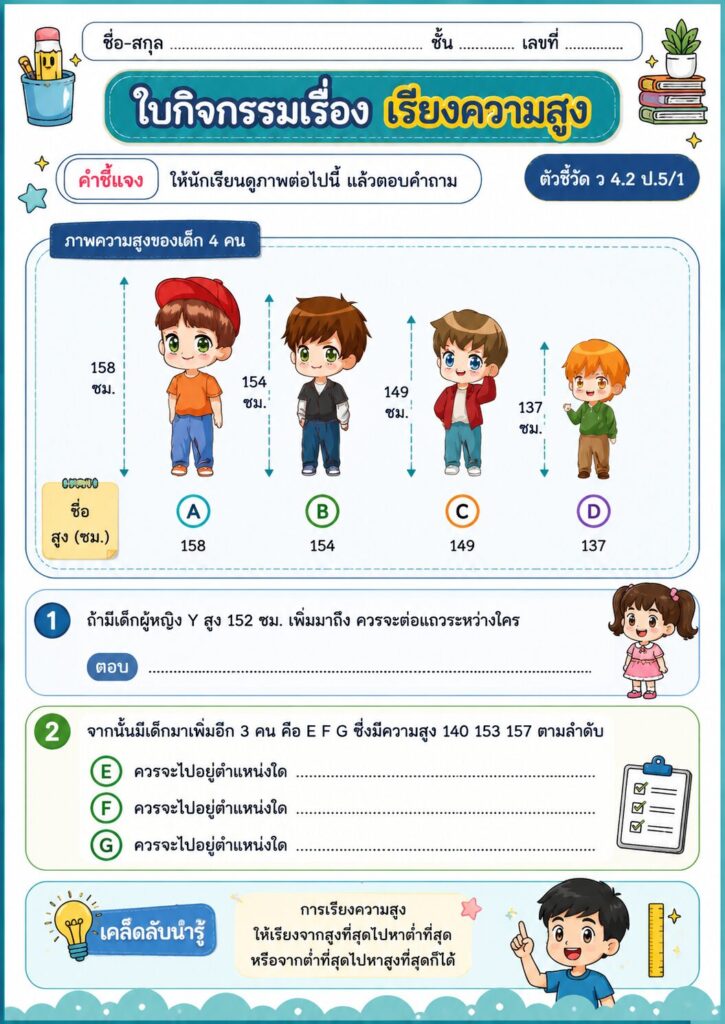 เรียงความสูง