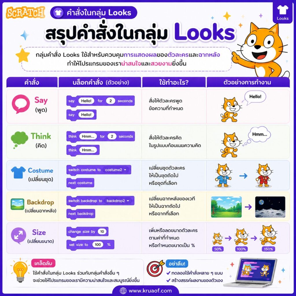 ใบงานที่ 11 สรุปคำสั่ง Looks