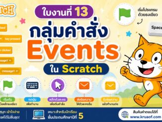ใบงานที่ 13 กลุ่มคำสั่ง Events