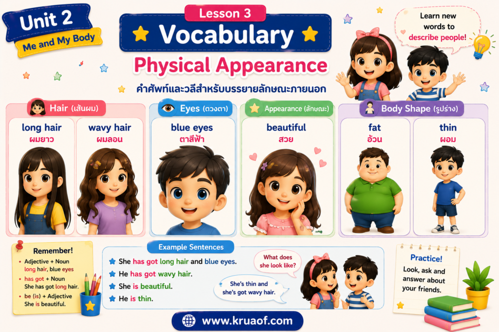 Lesson 3: Physical Appearance 1 ChatGPT Image 30 ส.ค. 2569 14 15 45