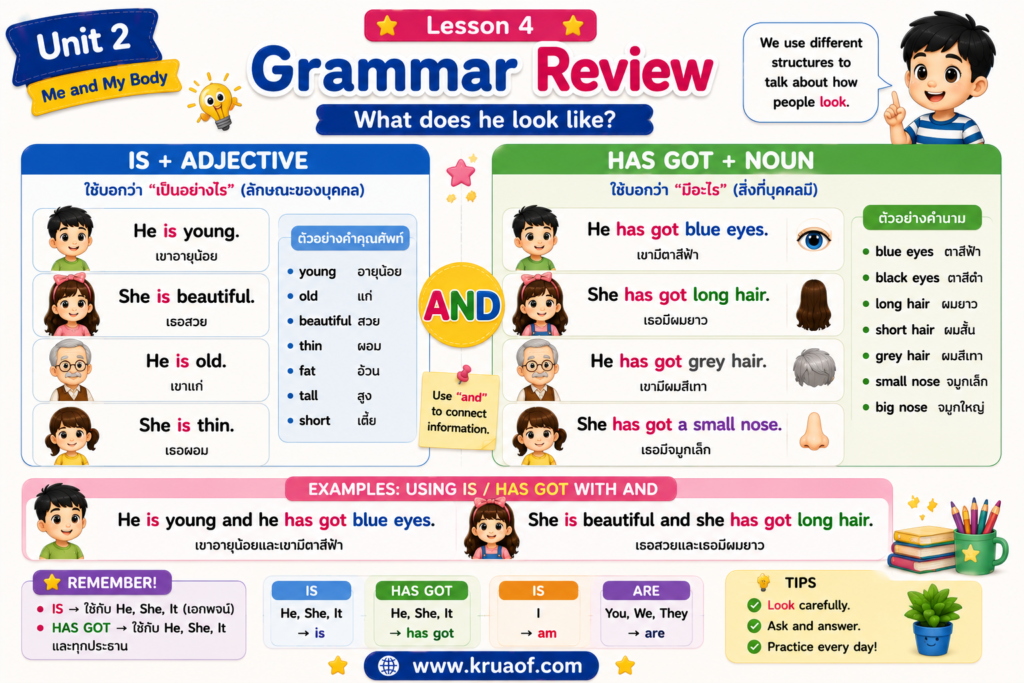 Lesson 4: What does he look like? 1 ChatGPT Image 30 ส.ค. 2569 14 41 30
