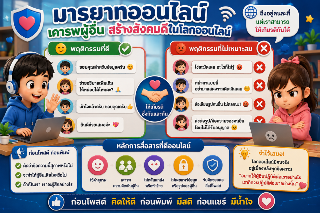 ข้อควรระวังในการใช้งานอินเทอร์เน็ต ป.6 พร้อมใบกิจกรรมและแนวคำตอบ 4 ChatGPT Image 9 ส.ค. 2569 15 54 25