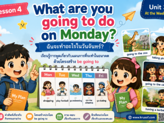 Lesson 4 : What are you going to do on Monday? 2 ภาษาอังกฤษ ป.5 Lesson 4 What Are You Going to Do