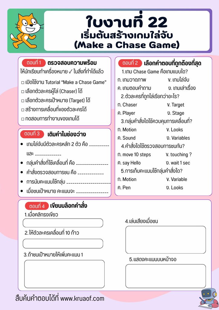 วิชาเทคโนโลยี 2 ชั้นประถมศึกษาปีที่ 5 15 ใบงานที่ 22 หน้าที่ 1