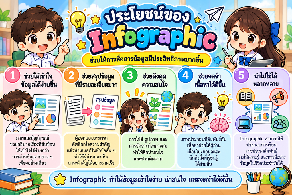 Infographic คืออะไร? เรียนรู้การนำเสนอข้อมูลด้วยภาพ สำหรับนักเรียนชั้นประถมศึกษาปีที่ 4 2 benefits of infographic