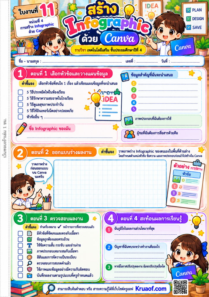 ใบงานที่ 11 เรื่อง สร้าง Infographic ด้วย Canva